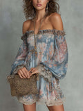 Romantic Floral Ruched Mini Dress