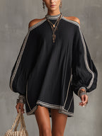 The Black Boho Lantern Dress