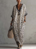 Gradient Leopard Chiffon Maxi Dress