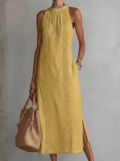 Sleeveless Linen Maxi Dress