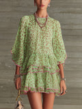 The Green Leopard Chiffon Dress