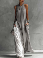 The Gray Color Block Maxi