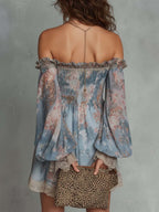 Romantic Floral Ruched Mini Dress
