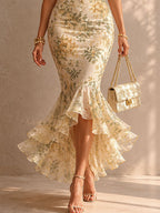 Romantic Floral Lace Mermaid Dress
