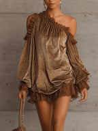The Brown Velvet Polka Dress