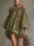 The Olive Polka Dot Dress