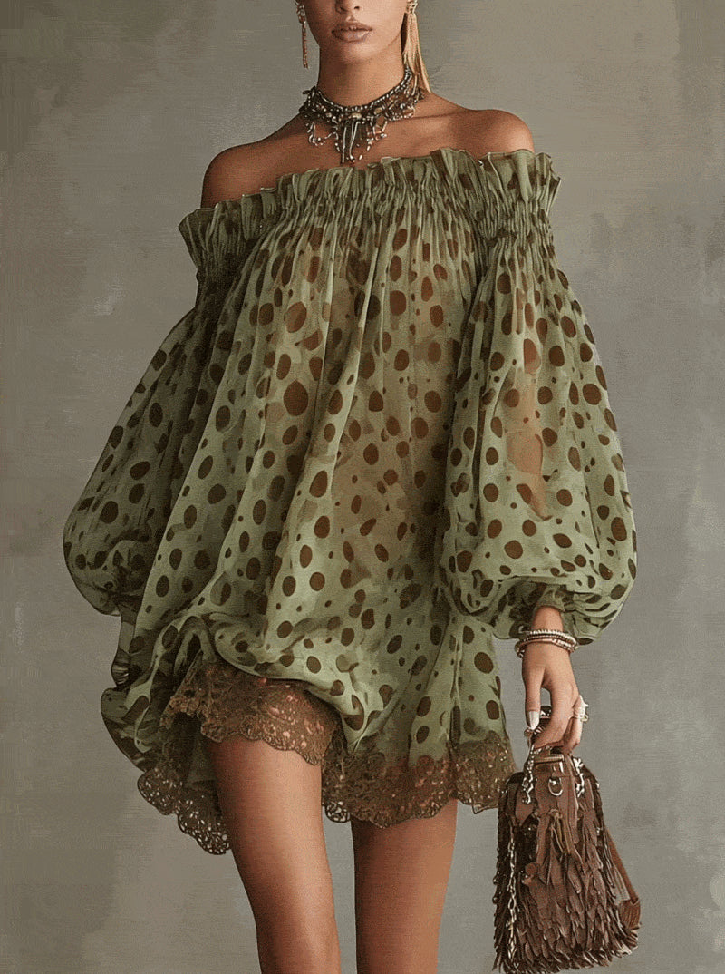 The Olive Polka Dot Dress
