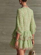 The Green Leopard Chiffon Dress