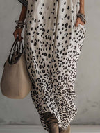 Gradient Leopard Chiffon Maxi Dress
