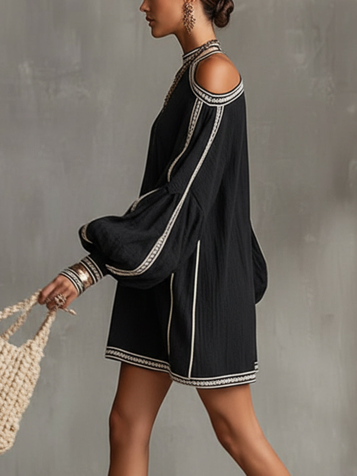 The Black Boho Lantern Dress