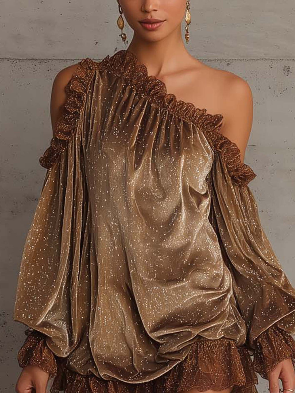 The Brown Velvet Polka Dress