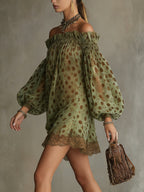 The Olive Polka Dot Dress