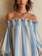 Contrast Hem Striped Mini Dress