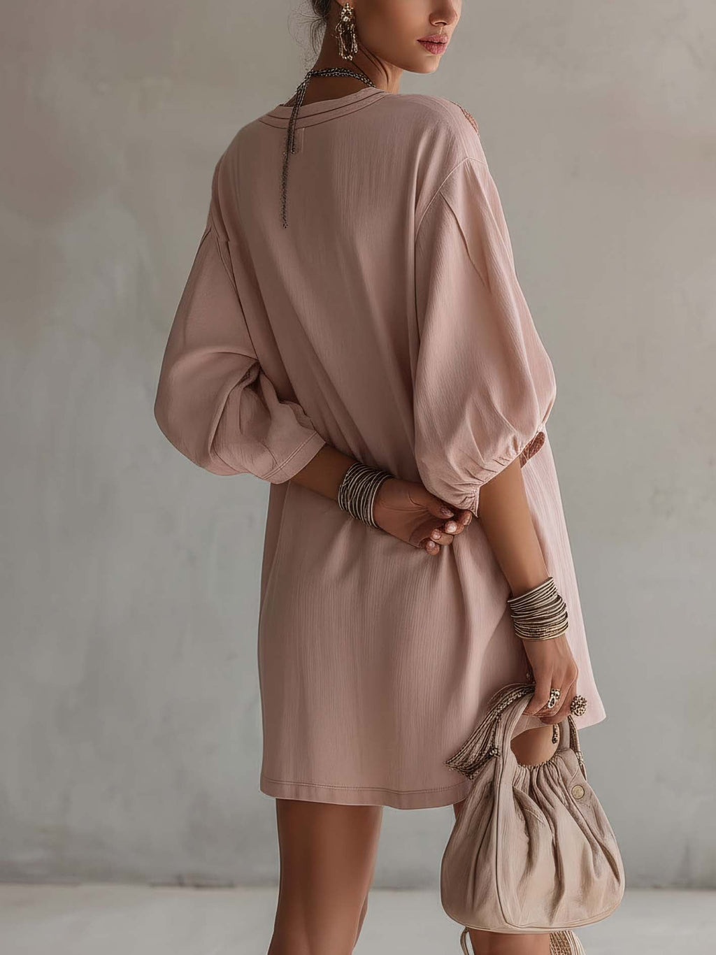 Embroidered Linen Mini Dress