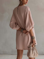 Embroidered Linen Mini Dress