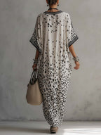 Gradient Leopard Chiffon Maxi Dress
