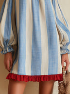 Contrast Hem Striped Mini Dress