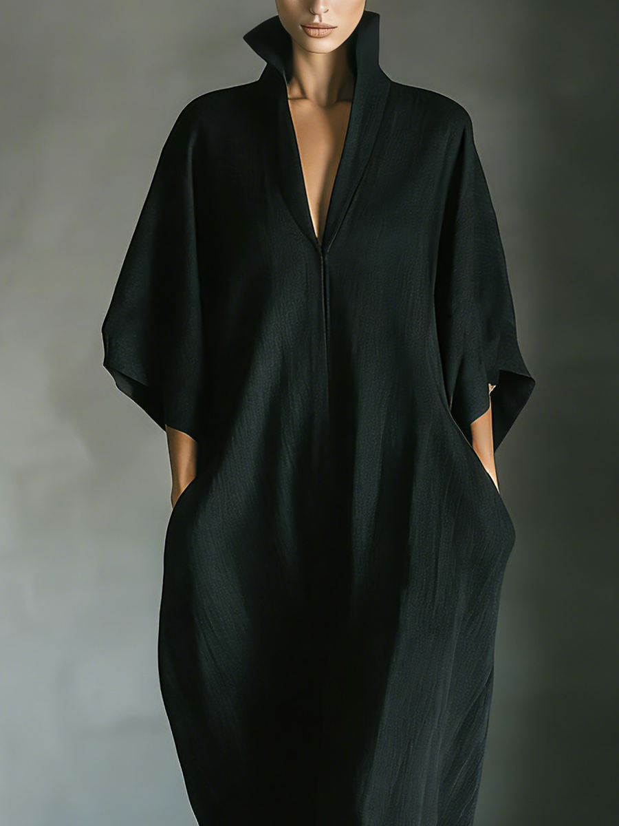 Cotton-Blend Kimono Maxi Dress