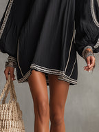 The Black Boho Lantern Dress