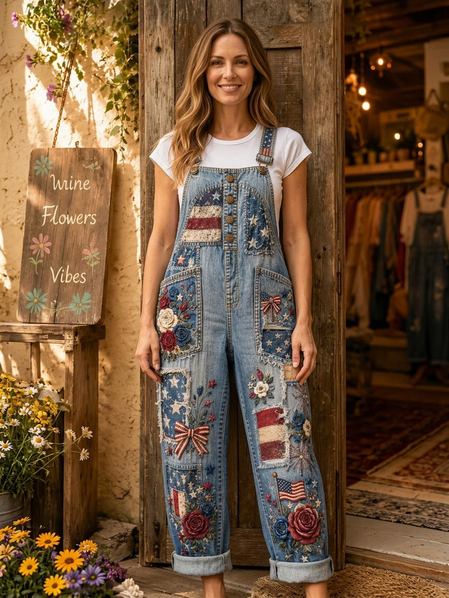 Women's Retro Art Print Jumpsuit