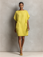 Linen-Blend Batwing Mini Dress