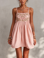 Embroidered Cami Mini Dress