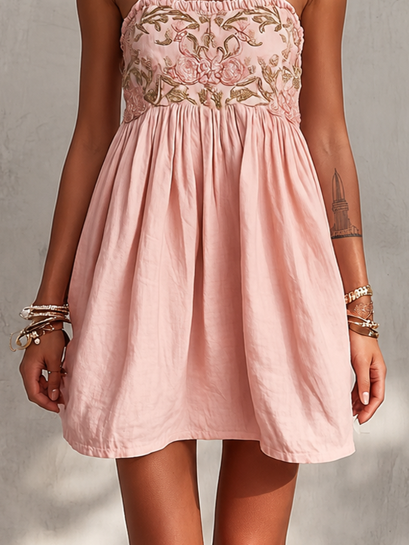 Embroidered Cami Mini Dress