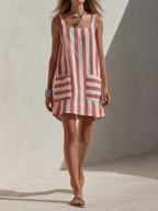 Striped Linen Mini Dress