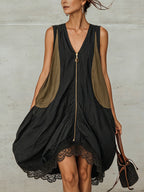 Colorblock Lace Mini Dress