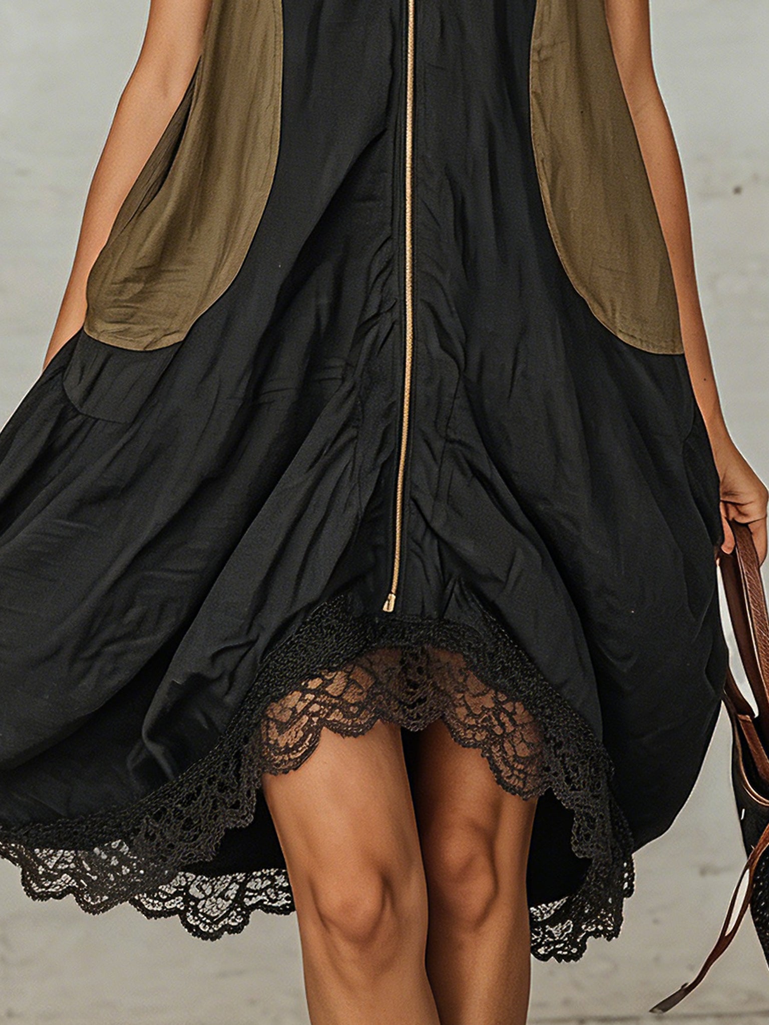 Colorblock Lace Mini Dress