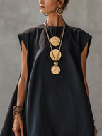 Embroidered Lace Linen Mini Dress