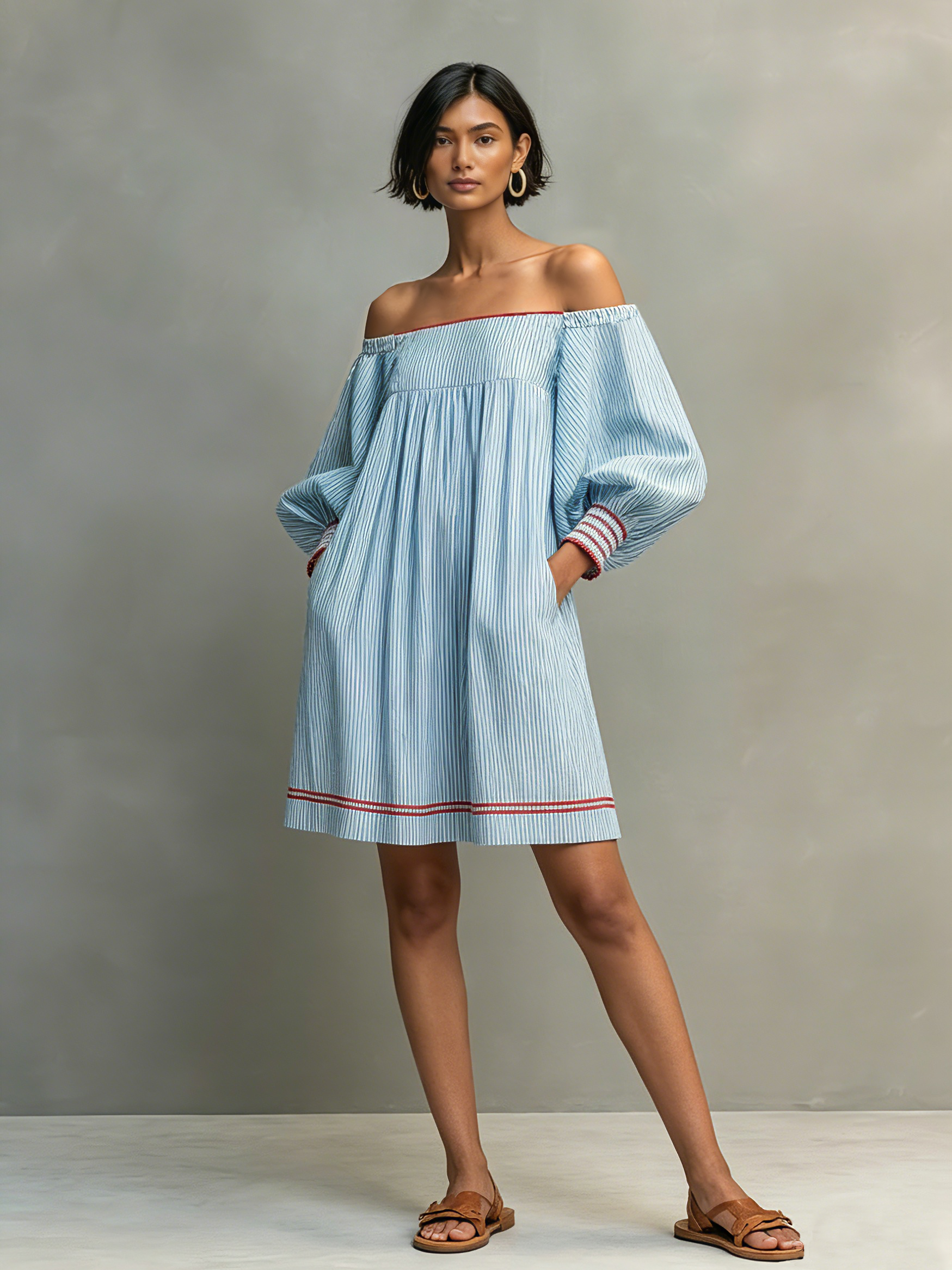 Two-Way Striped Mini Dress