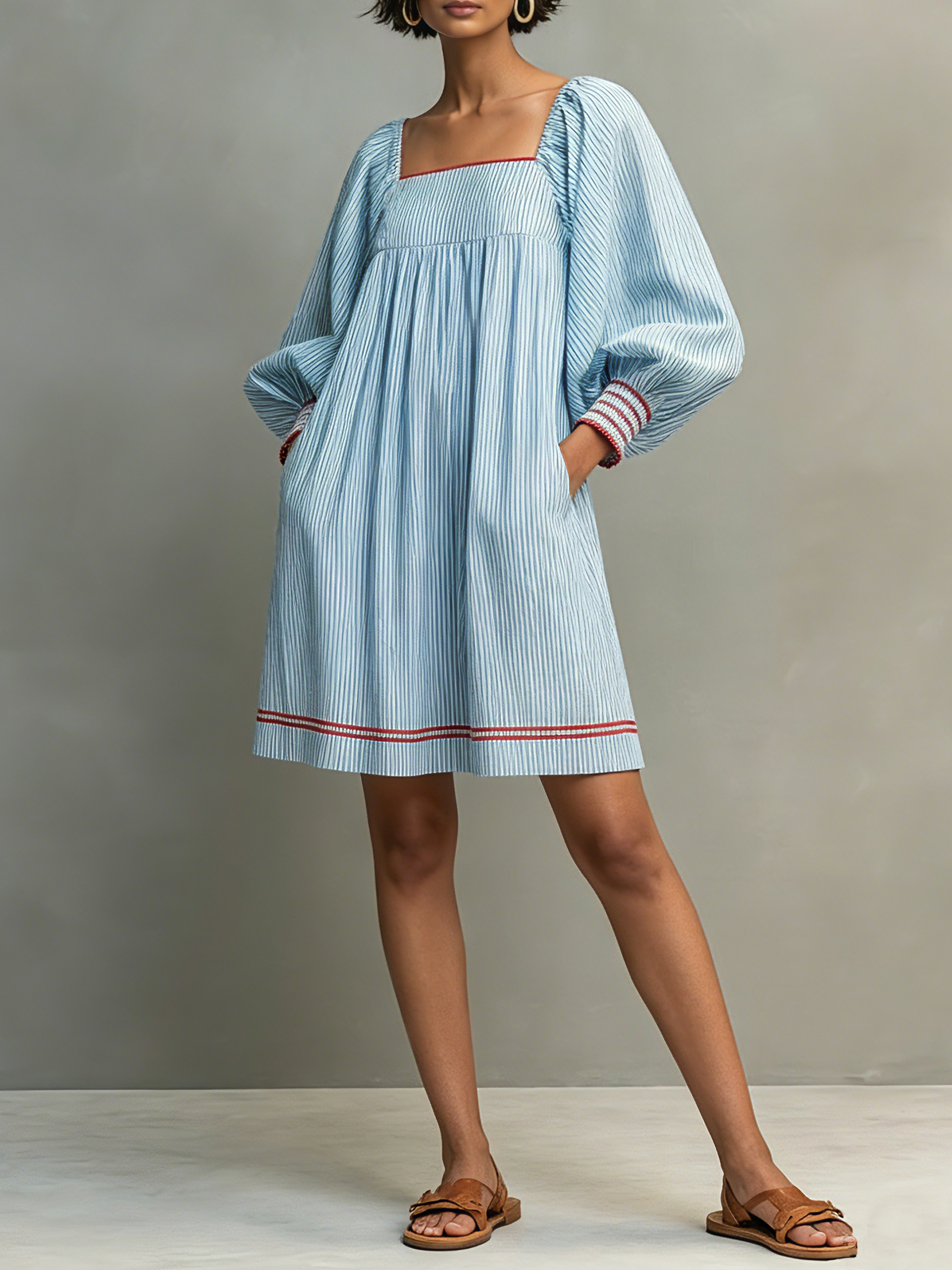 Two-Way Striped Mini Dress