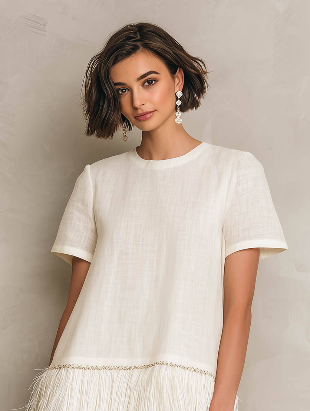 Minimalist Fringe Hem Mini Dress