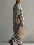 Gradient Leopard Chiffon Maxi Dress