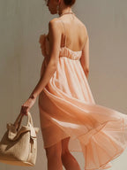 Elegant Pink 3D Floral Camisole Mini Dress