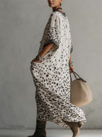 Gradient Leopard Chiffon Maxi Dress
