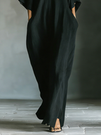 Cotton-Blend Kimono Maxi Dress