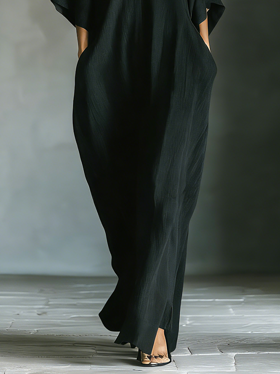 Cotton-Blend Kimono Maxi Dress