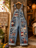 Women's Retro Art Print Jumpsuit