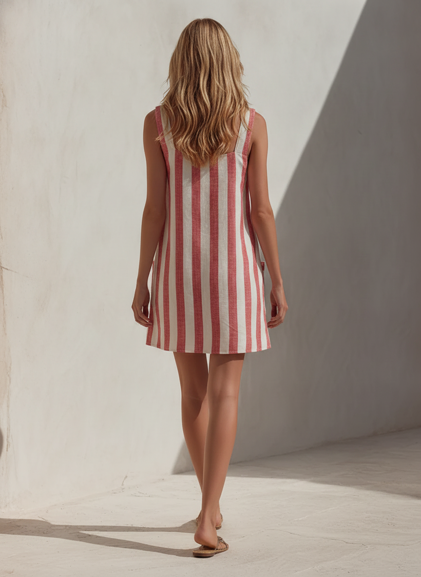 Striped Linen Mini Dress