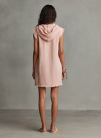 Hooded Linen-Blend Mini Dress