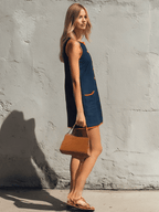 Retro Contrast Trim Mini Dress