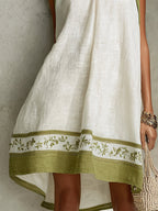 Botanical Trim A-Line Mini Dress