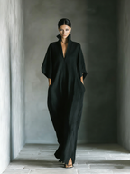 Cotton-Blend Kimono Maxi Dress