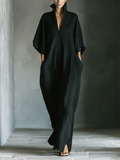 Cotton-Blend Kimono Maxi Dress