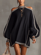 The Black Boho Lantern Dress